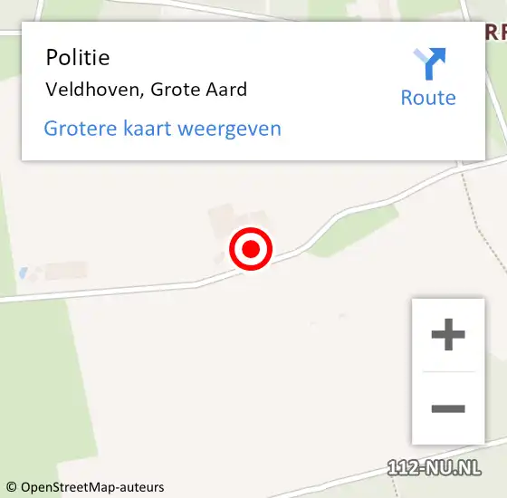 Locatie op kaart van de 112 melding: Politie Veldhoven, Grote Aard op 10 april 2016 10:25