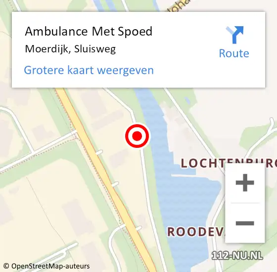 Locatie op kaart van de 112 melding: Ambulance Met Spoed Naar Moerdijk, Sluisweg op 10 april 2016 10:35