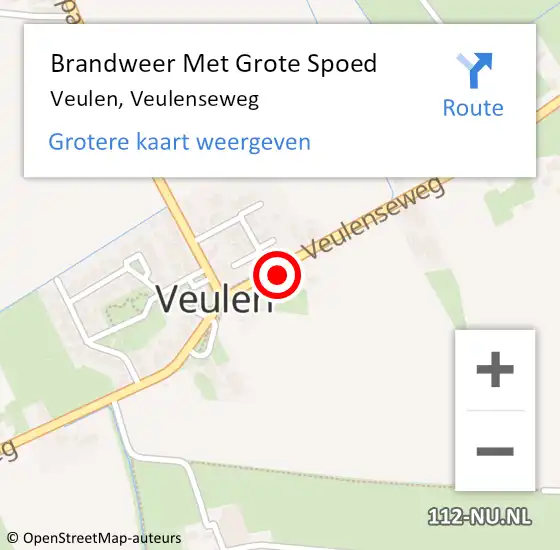 Locatie op kaart van de 112 melding: Brandweer Met Grote Spoed Naar Veulen, Veulenseweg op 10 april 2016 10:58