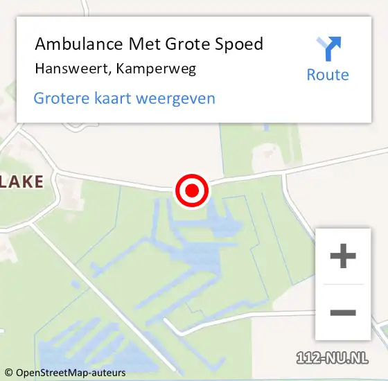 Locatie op kaart van de 112 melding: Ambulance Met Grote Spoed Naar Hansweert, Kamperweg op 10 april 2016 11:09