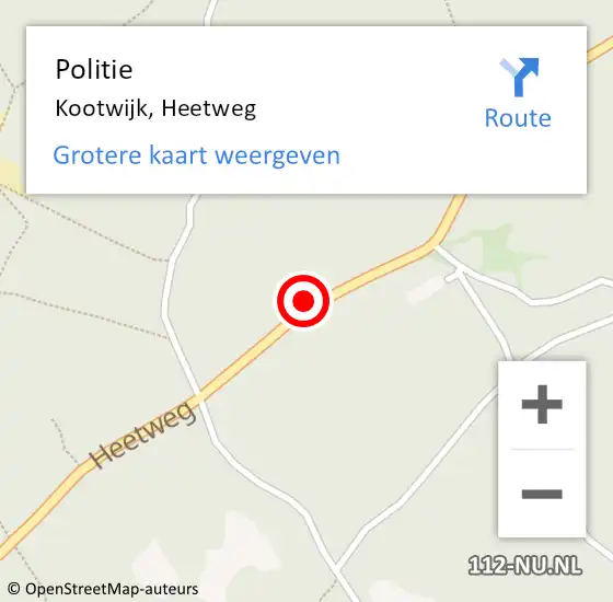 Locatie op kaart van de 112 melding: Politie Kootwijk, Heetweg op 10 april 2016 12:27