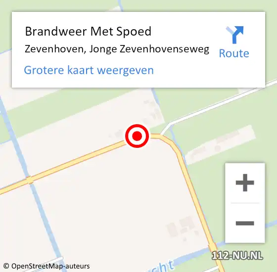 Locatie op kaart van de 112 melding: Brandweer Met Spoed Naar Zevenhoven, Jonge Zevenhovenseweg op 10 april 2016 13:56