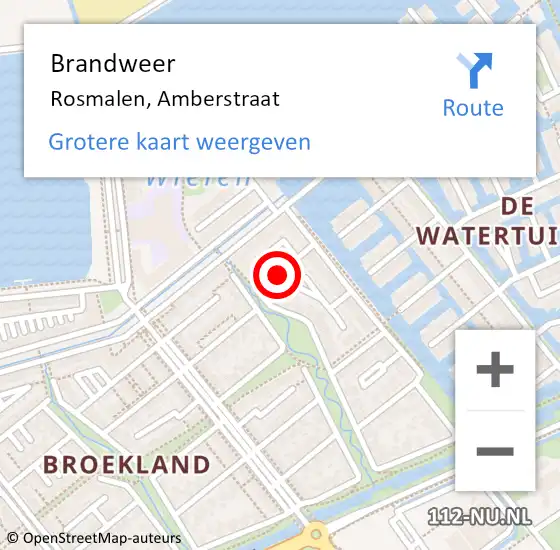 Locatie op kaart van de 112 melding: Brandweer Rosmalen, Amberstraat op 10 april 2016 14:35