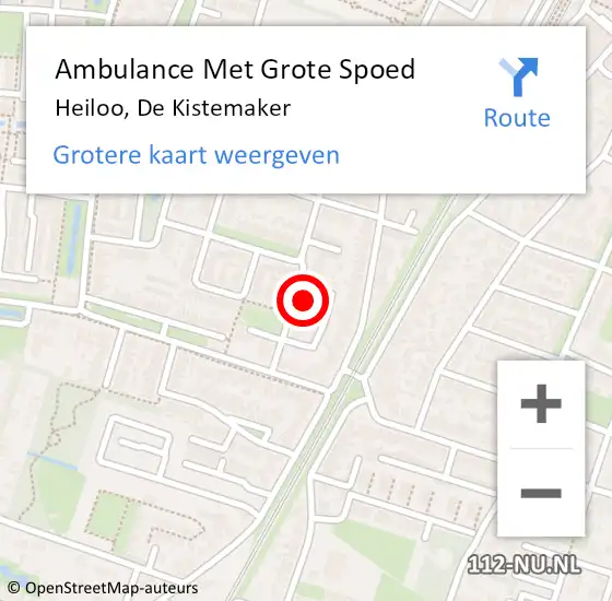 Locatie op kaart van de 112 melding: Ambulance Met Grote Spoed Naar Heiloo, De Kistemaker op 10 april 2016 14:40