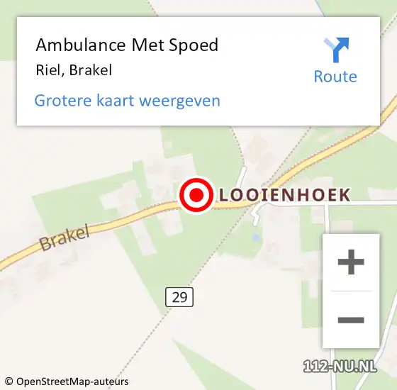 Locatie op kaart van de 112 melding: Ambulance Met Spoed Naar Riel, Brakel op 10 april 2016 15:43