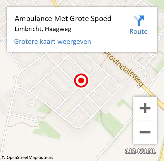 Locatie op kaart van de 112 melding: Ambulance Met Grote Spoed Naar Limbricht, Haagweg op 11 december 2013 14:39