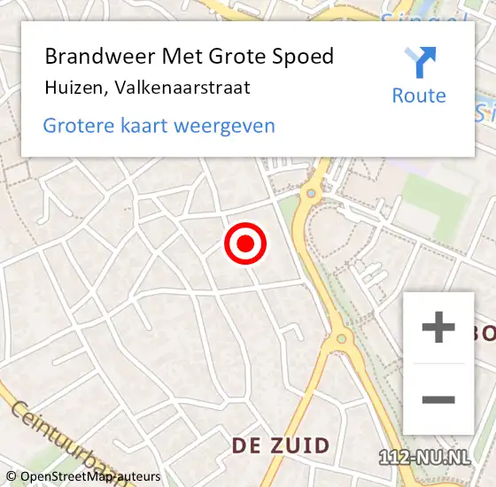 Locatie op kaart van de 112 melding: Brandweer Met Grote Spoed Naar Huizen, Valkenaarstraat op 10 april 2016 17:08