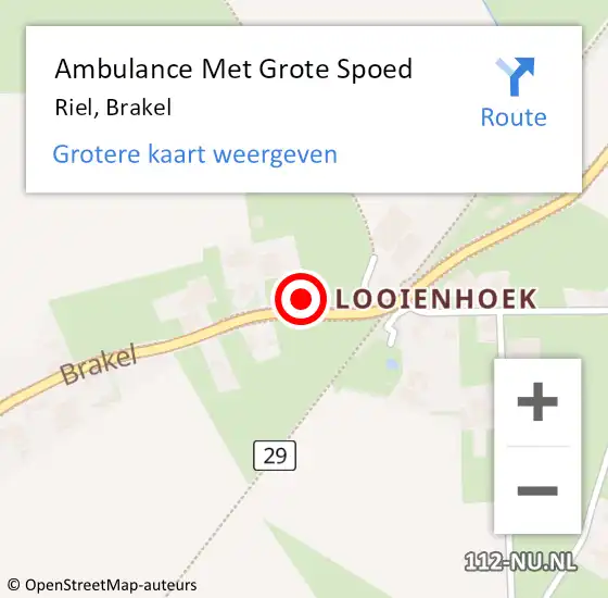 Locatie op kaart van de 112 melding: Ambulance Met Grote Spoed Naar Riel, Brakel op 10 april 2016 19:04