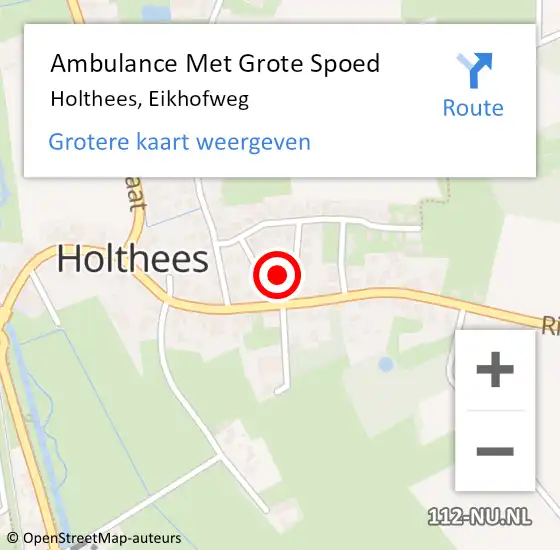 Locatie op kaart van de 112 melding: Ambulance Met Grote Spoed Naar Holthees, Eikhofweg op 10 april 2016 20:13