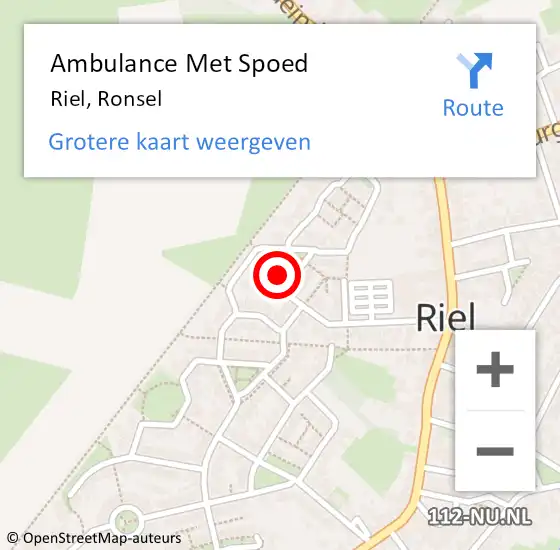 Locatie op kaart van de 112 melding: Ambulance Met Spoed Naar Riel, Ronsel op 10 april 2016 23:30