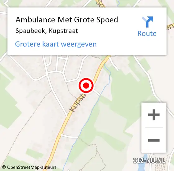 Locatie op kaart van de 112 melding: Ambulance Met Grote Spoed Naar Spaubeek, Kupstraat op 11 december 2013 15:10