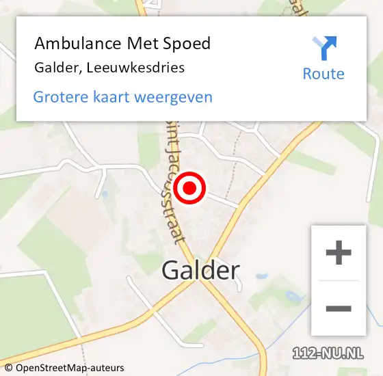 Locatie op kaart van de 112 melding: Ambulance Met Spoed Naar Galder, Leeuwkesdries op 11 april 2016 00:36