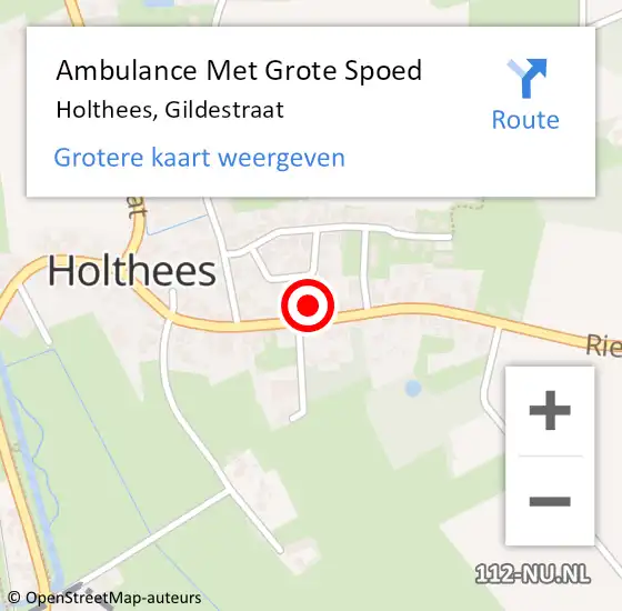 Locatie op kaart van de 112 melding: Ambulance Met Grote Spoed Naar Holthees, Gildestraat op 11 april 2016 03:52