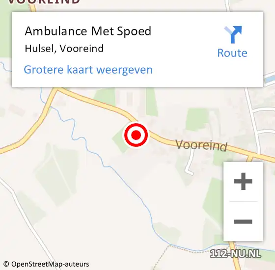 Locatie op kaart van de 112 melding: Ambulance Met Spoed Naar Hulsel, Vooreind op 11 april 2016 11:08