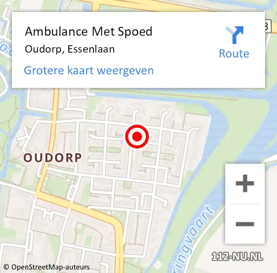 Locatie op kaart van de 112 melding: Ambulance Met Spoed Naar Oudorp, Essenlaan op 11 april 2016 11:31