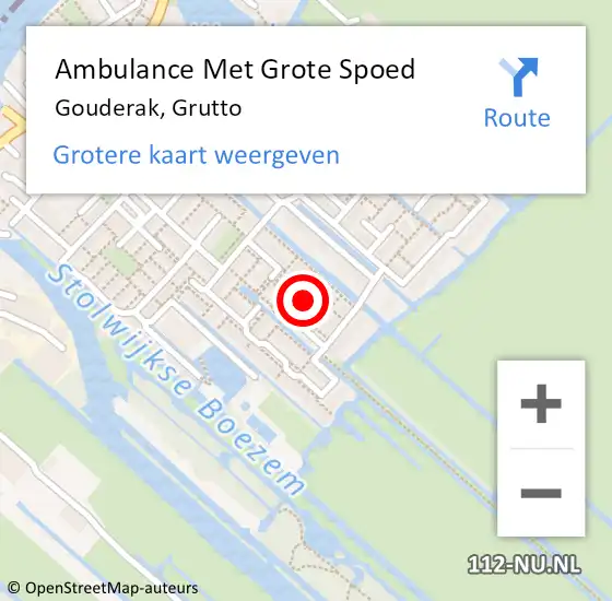 Locatie op kaart van de 112 melding: Ambulance Met Grote Spoed Naar Gouderak, Grutto op 11 december 2013 16:04