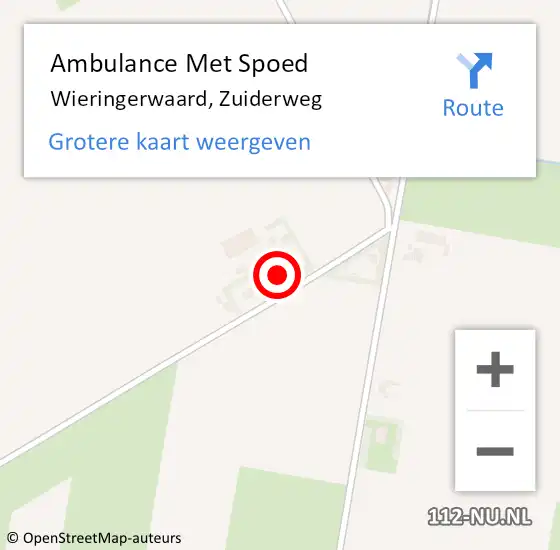 Locatie op kaart van de 112 melding: Ambulance Met Spoed Naar Wieringerwaard, Zuiderweg op 11 december 2013 16:16