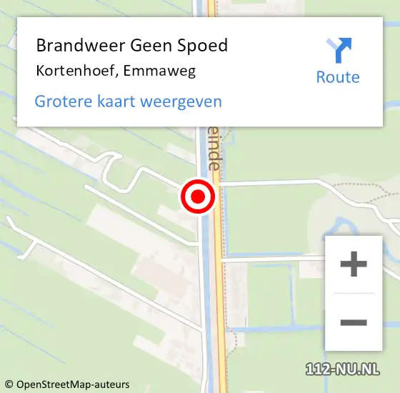 Locatie op kaart van de 112 melding: Brandweer Geen Spoed Naar Kortenhoef, Emmaweg op 11 april 2016 16:14