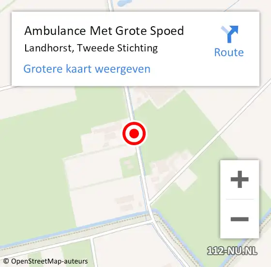 Locatie op kaart van de 112 melding: Ambulance Met Grote Spoed Naar Landhorst, Tweede Stichting op 11 april 2016 16:25