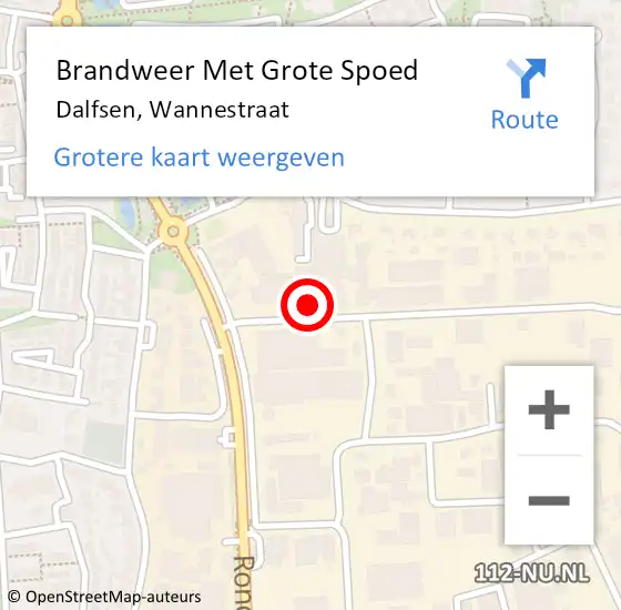 Locatie op kaart van de 112 melding: Brandweer Met Grote Spoed Naar Dalfsen, Wannestraat op 11 december 2013 16:29