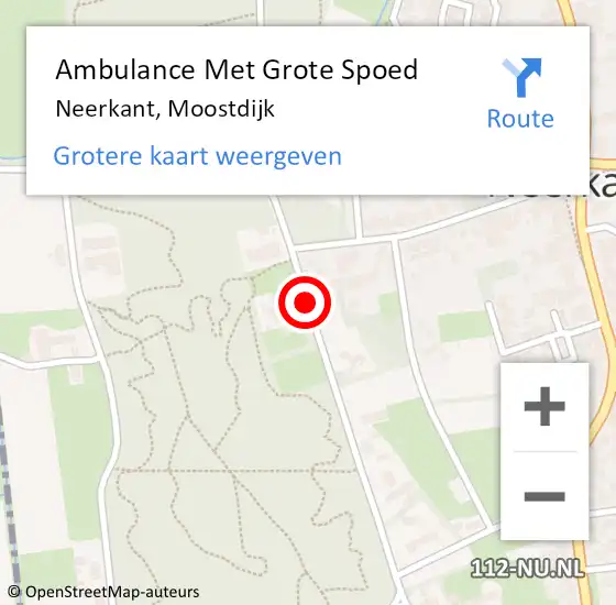 Locatie op kaart van de 112 melding: Ambulance Met Grote Spoed Naar Neerkant, Moostdijk op 11 april 2016 16:43