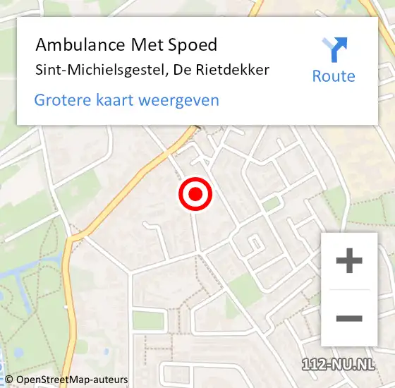 Locatie op kaart van de 112 melding: Ambulance Met Spoed Naar Sint-Michielsgestel, De Rietdekker op 11 april 2016 18:26