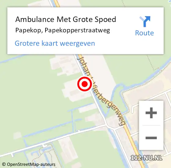 Locatie op kaart van de 112 melding: Ambulance Met Grote Spoed Naar Papekop, Papekopperstraatweg op 11 april 2016 22:40