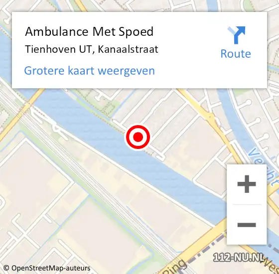 Locatie op kaart van de 112 melding: Ambulance Met Spoed Naar Tienhoven UT, Kanaalstraat op 11 december 2013 16:57