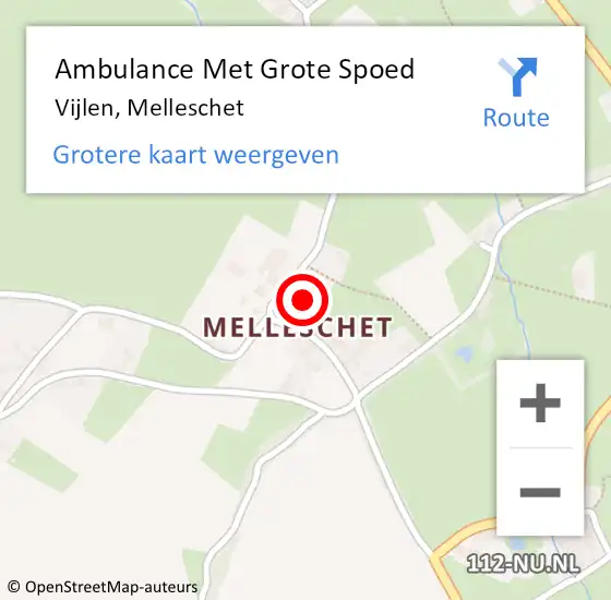 Locatie op kaart van de 112 melding: Ambulance Met Grote Spoed Naar Vijlen, Melleschet op 11 december 2013 17:13