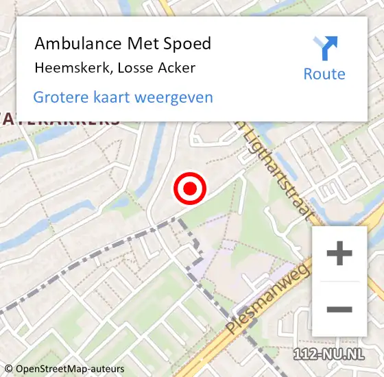 Locatie op kaart van de 112 melding: Ambulance Met Spoed Naar Heemskerk, Losse Acker op 12 april 2016 07:50