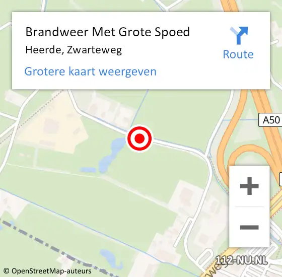 Locatie op kaart van de 112 melding: Brandweer Met Grote Spoed Naar Heerde, Zwarteweg op 12 april 2016 08:57