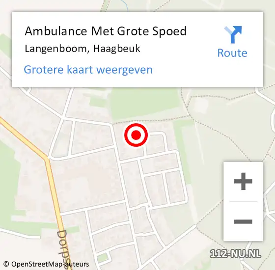 Locatie op kaart van de 112 melding: Ambulance Met Grote Spoed Naar Langenboom, Haagbeuk op 12 april 2016 10:43