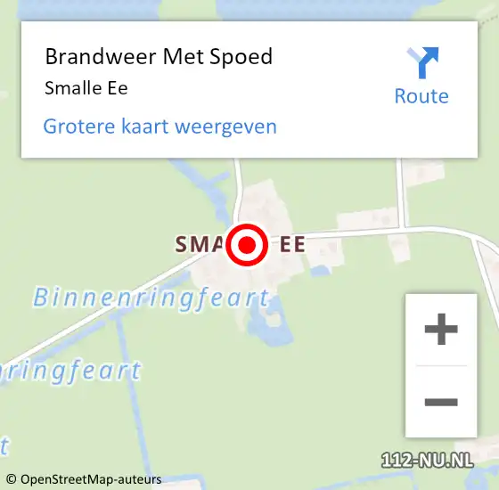 Locatie op kaart van de 112 melding: Brandweer Met Spoed Naar Smalle Ee op 11 december 2013 17:37