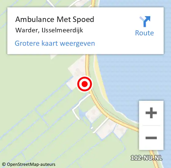 Locatie op kaart van de 112 melding: Ambulance Met Spoed Naar Warder, IJsselmeerdijk op 12 april 2016 11:08