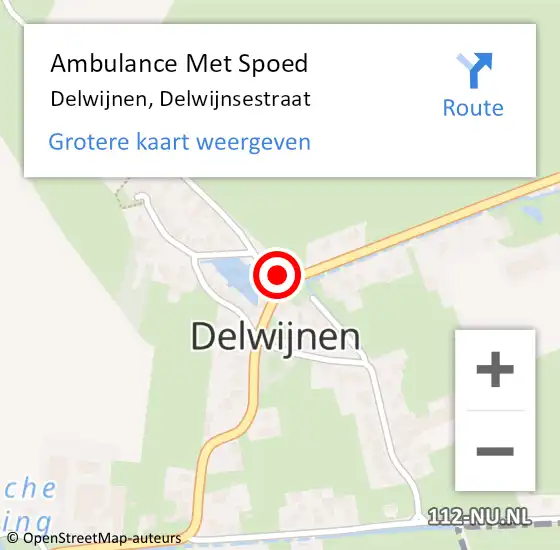 Locatie op kaart van de 112 melding: Ambulance Met Spoed Naar Delwijnen, Delwijnsestraat op 12 april 2016 12:10