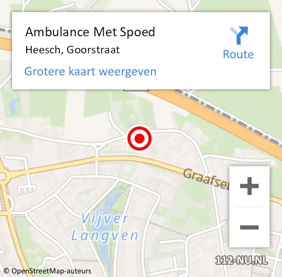 Locatie op kaart van de 112 melding: Ambulance Met Spoed Naar Heesch, Goorstraat op 12 april 2016 13:14