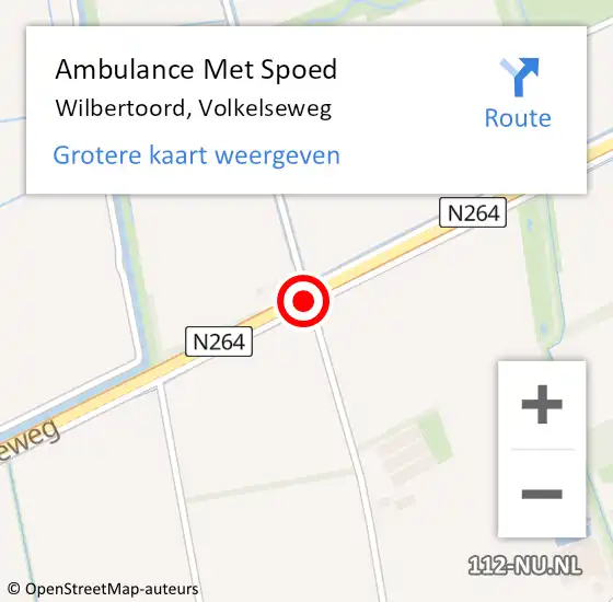 Locatie op kaart van de 112 melding: Ambulance Met Spoed Naar Wilbertoord, Volkelseweg op 12 april 2016 14:05