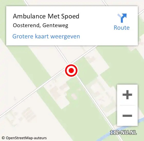 Locatie op kaart van de 112 melding: Ambulance Met Spoed Naar Oosterend, Genteweg op 12 april 2016 16:09