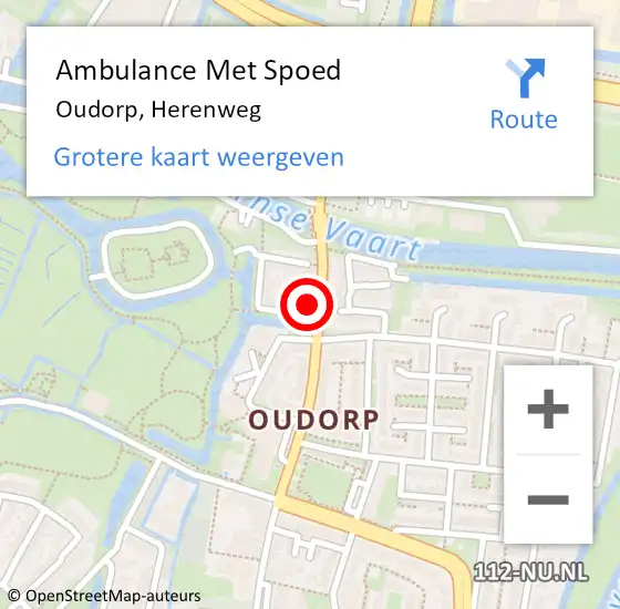 Locatie op kaart van de 112 melding: Ambulance Met Spoed Naar Oudorp, Herenweg op 12 april 2016 16:35