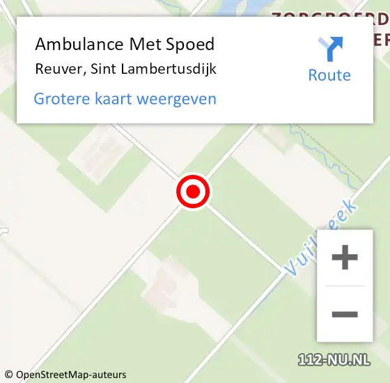 Locatie op kaart van de 112 melding: Ambulance Met Spoed Naar Reuver, Sint Lambertusdijk op 12 april 2016 16:58