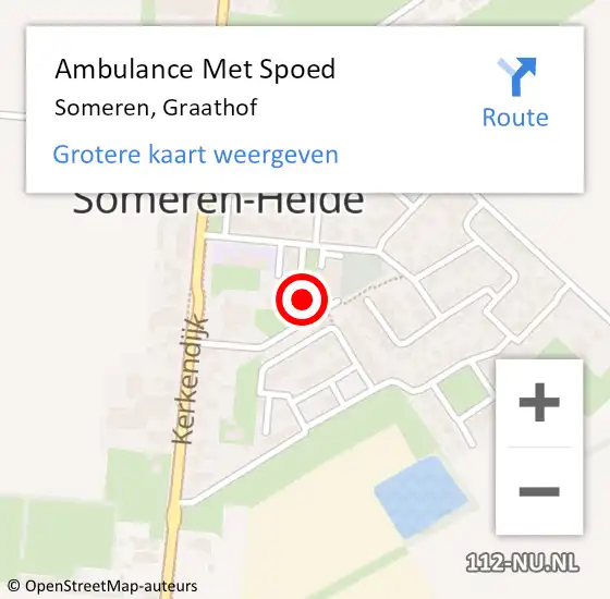 Locatie op kaart van de 112 melding: Ambulance Met Spoed Naar Someren, Graathof op 12 april 2016 17:19
