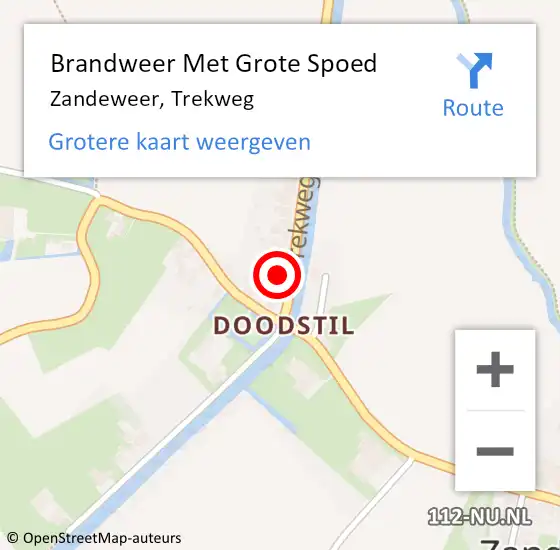 Locatie op kaart van de 112 melding: Brandweer Met Grote Spoed Naar Zandeweer, Trekweg op 12 april 2016 21:47