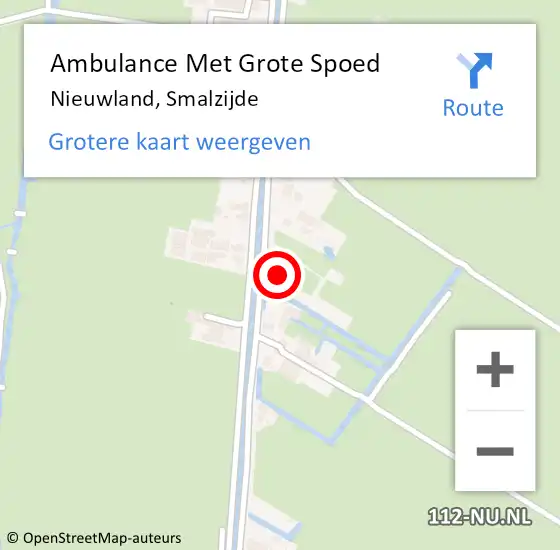 Locatie op kaart van de 112 melding: Ambulance Met Grote Spoed Naar Nieuwland, Smalzijde op 12 april 2016 22:27