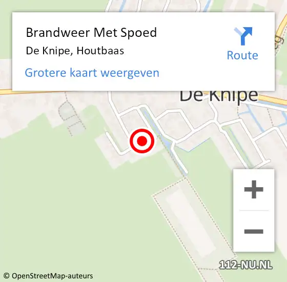 Locatie op kaart van de 112 melding: Brandweer Met Spoed Naar De Knipe, Houtbaas op 12 april 2016 22:59