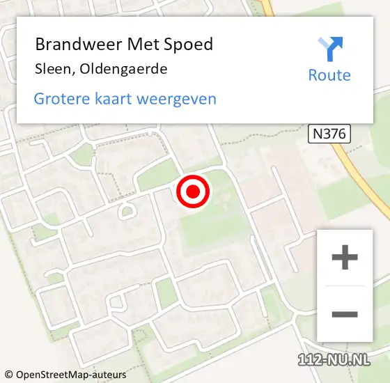 Locatie op kaart van de 112 melding: Brandweer Met Spoed Naar Sleen, Oldengaerde op 12 april 2016 23:42