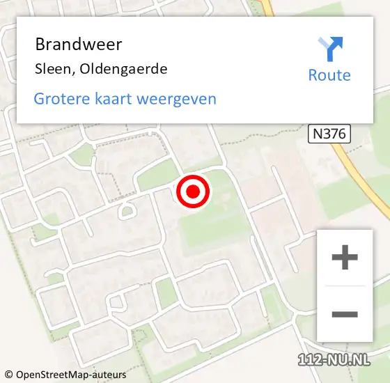 Locatie op kaart van de 112 melding: Brandweer Sleen, Oldengaerde op 12 april 2016 23:53