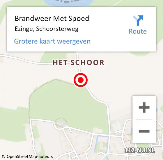 Locatie op kaart van de 112 melding: Brandweer Met Spoed Naar Ezinge, Schoorsterweg op 13 april 2016 00:45