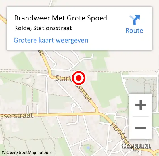 Locatie op kaart van de 112 melding: Brandweer Met Grote Spoed Naar Rolde, Stationsstraat op 11 december 2013 19:05