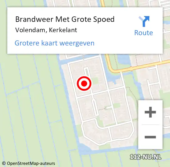 Locatie op kaart van de 112 melding: Brandweer Met Grote Spoed Naar Volendam, Kerkelant op 13 april 2016 06:19