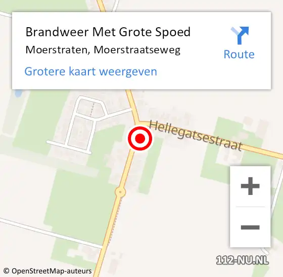 Locatie op kaart van de 112 melding: Brandweer Met Grote Spoed Naar Moerstraten, Moerstraatseweg op 13 april 2016 10:06